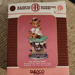 Baskin Robbins Bear Figurine with Ice Cream